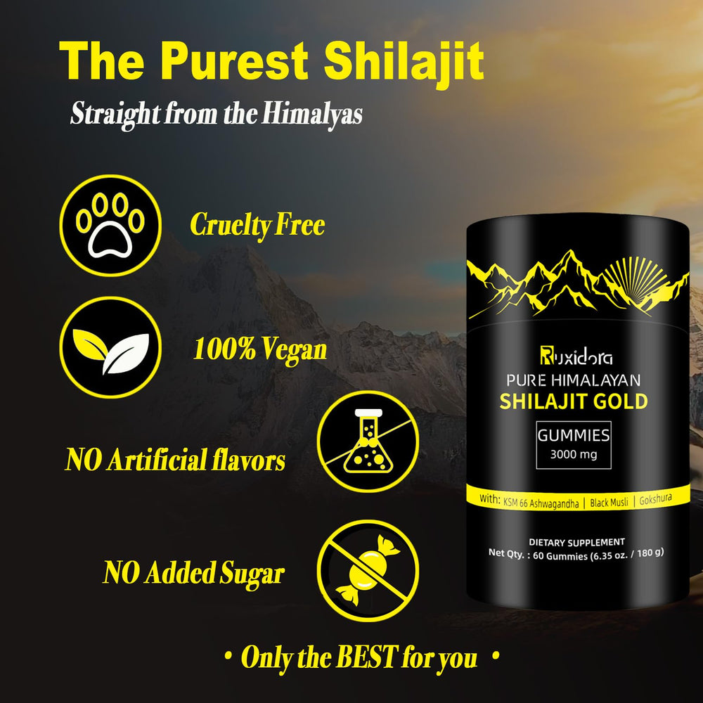 Ruxidora Shilajit Gummies individually wrapped for easy travel