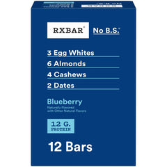 RXBAR Blueberry packaging shows simple ingredients and real-food appeal.