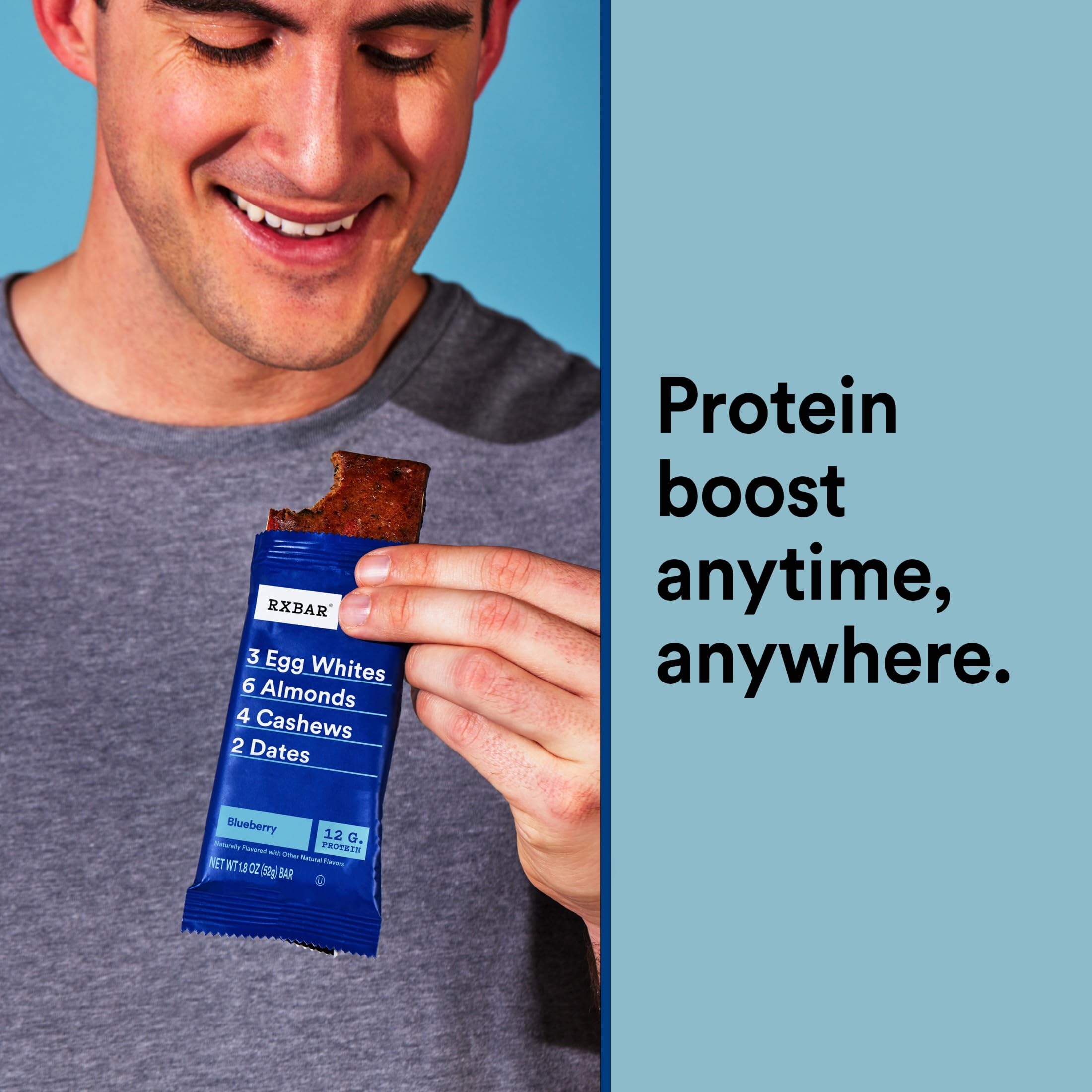 RXBAR on-desk setup suggests a quick office-friendly snack.