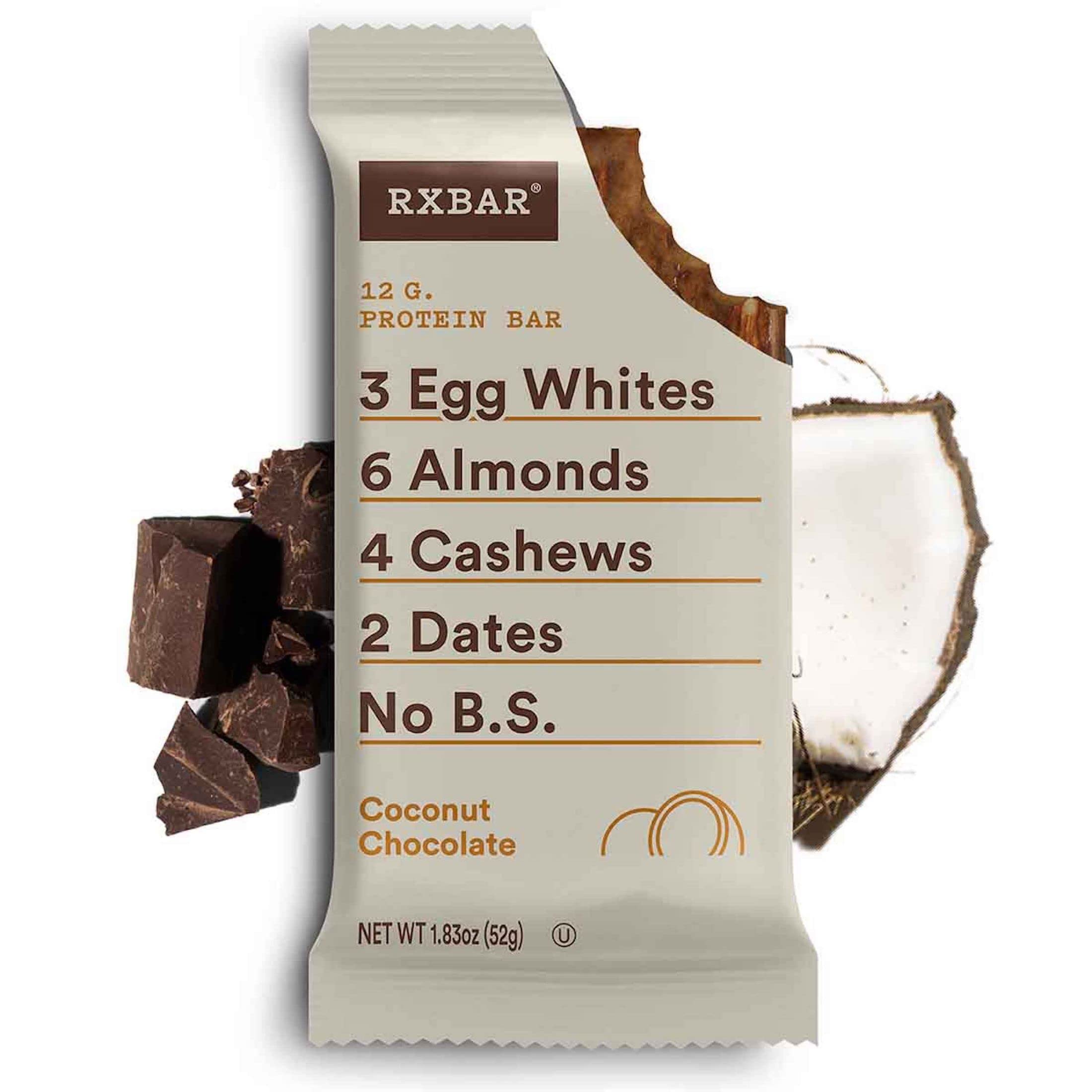 RXBAR ingredient close-up with dates and nuts highlighting simple ingredients.