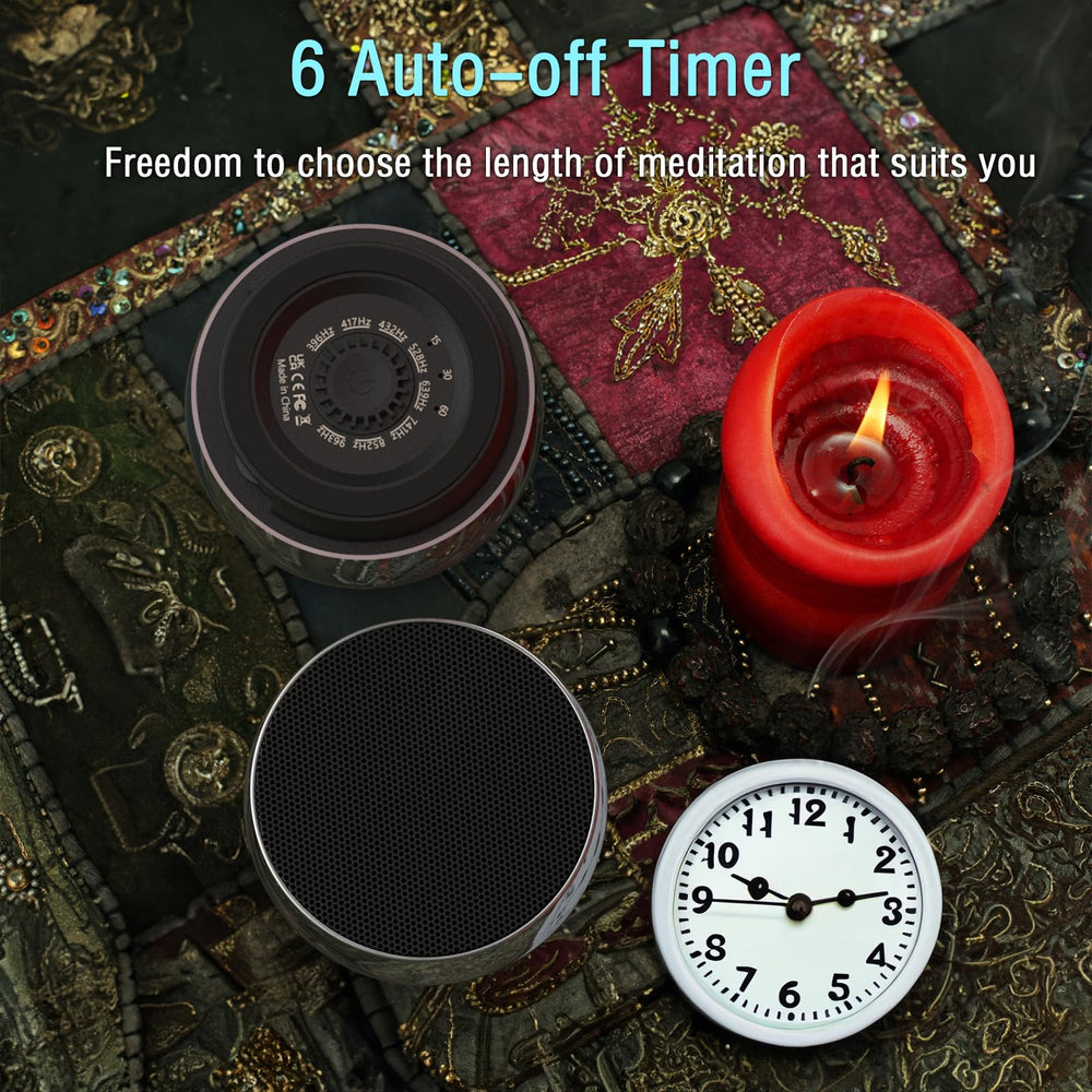 Rylaxtones compact pocket-size design for travel-friendly meditation.