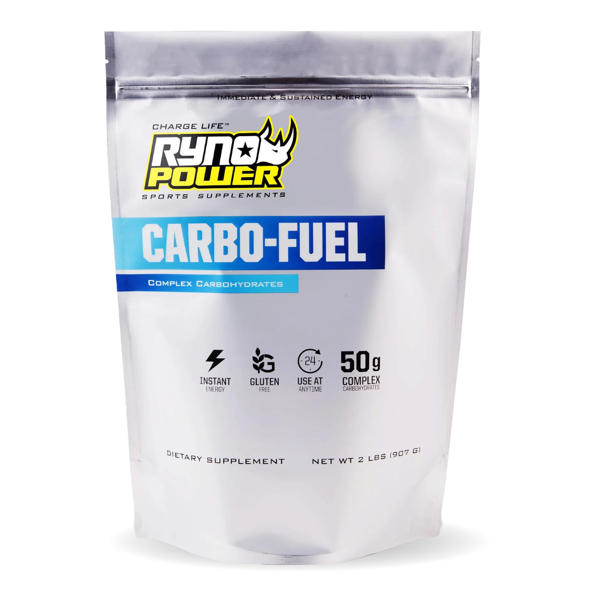 Ryno Power Carbo-Fuel powder with scoop for easy mixing and steady energy.
