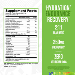RYSE BCAA EAA Powder Tropical SnoCone scoop for precise pre- and post-workout portions