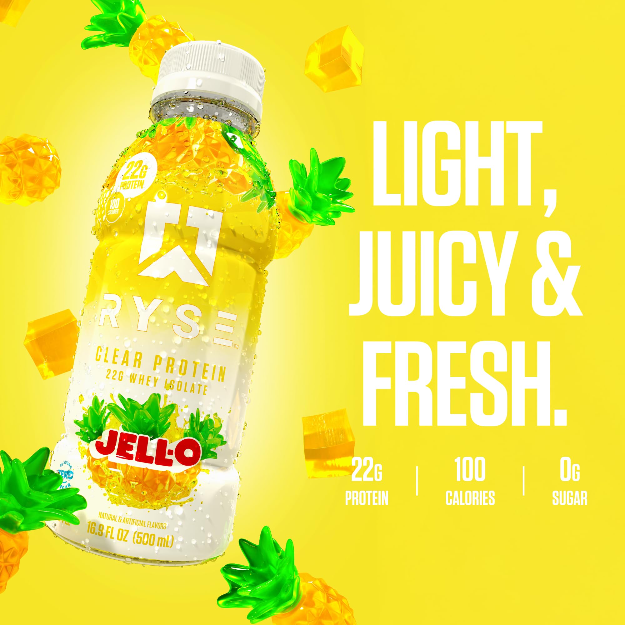 RYSE Clear Protein Drink 12-pack pack-shot displays value and product variety