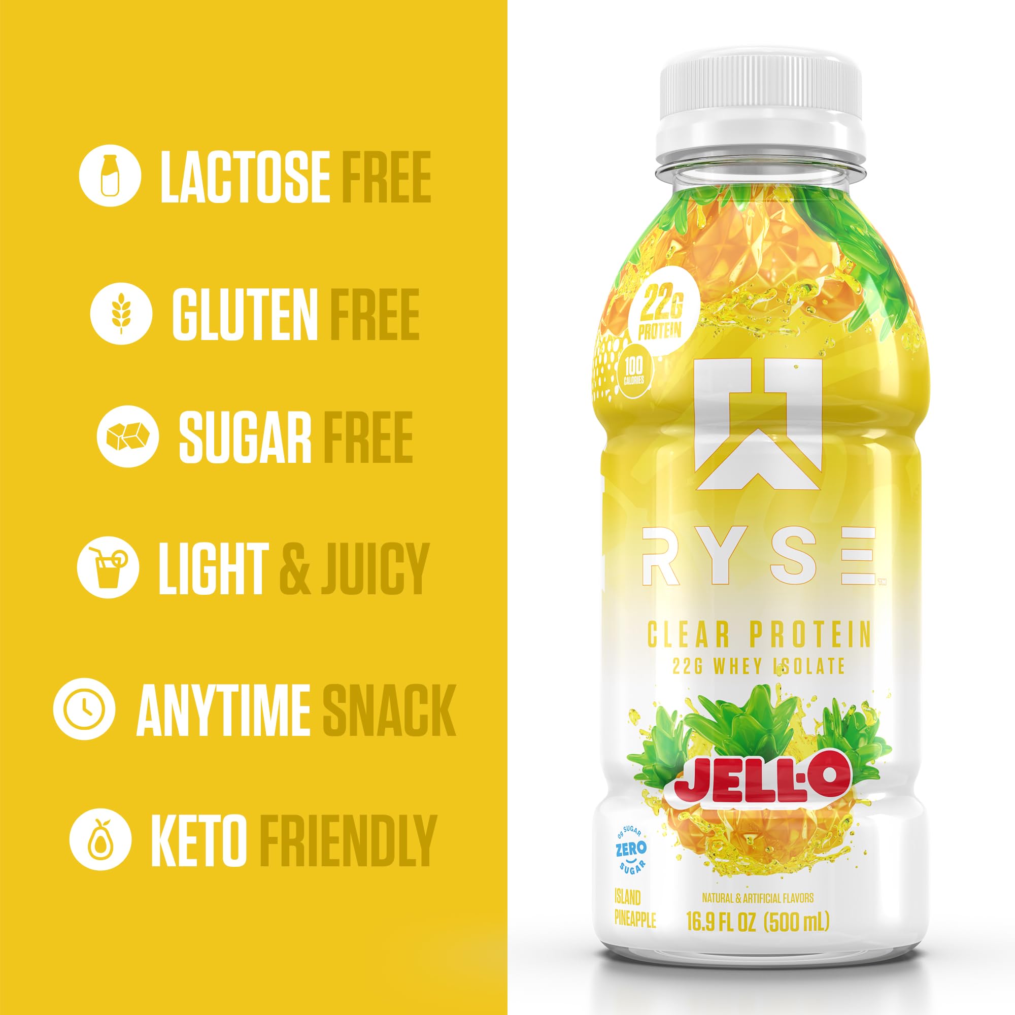 RYSE Clear Protein Drink zero sugar nutrition facts emphasize sugar-free option