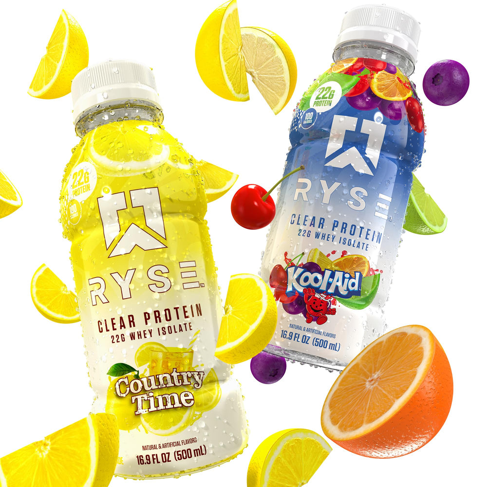 RYSE Country Time Lemonade bottle highlighting citrus flavor