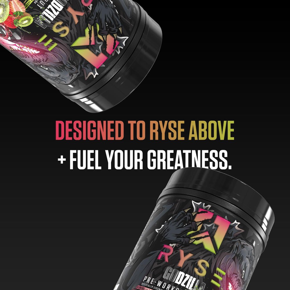 RYSE Godzilla pink Himalayan salt icon signaling hydration support