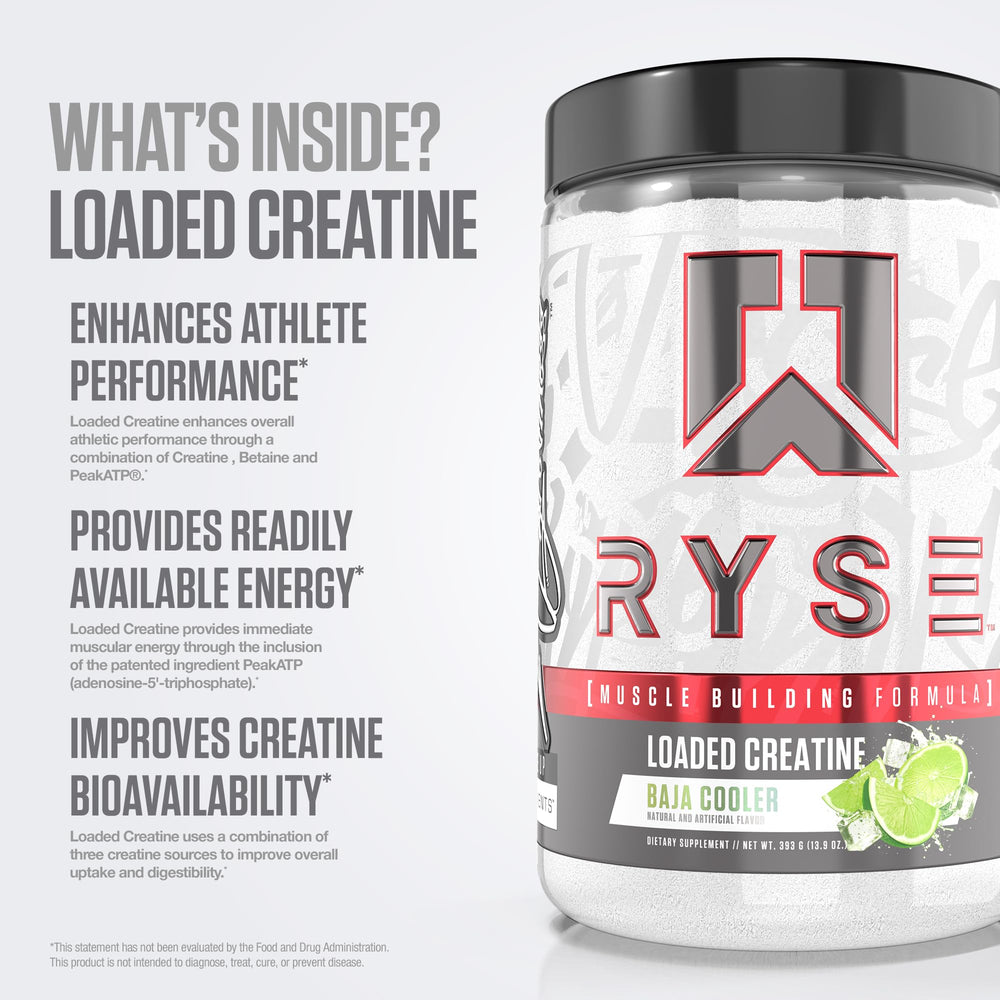 RYSE Loaded Creatine dissolving in water demonstrates quick hydration for workouts.