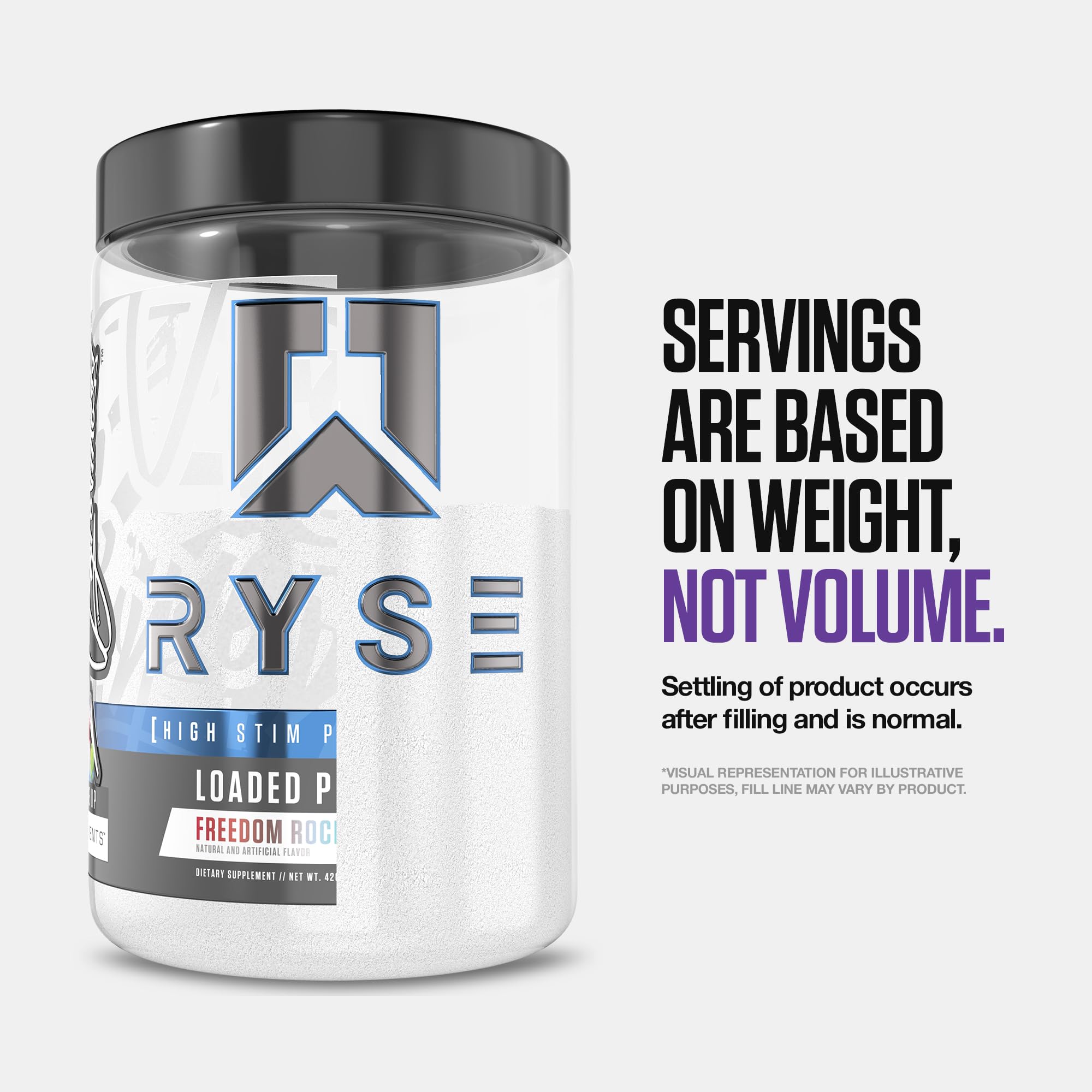 RYSE bottle displaying 30 servings for convenient daily use.