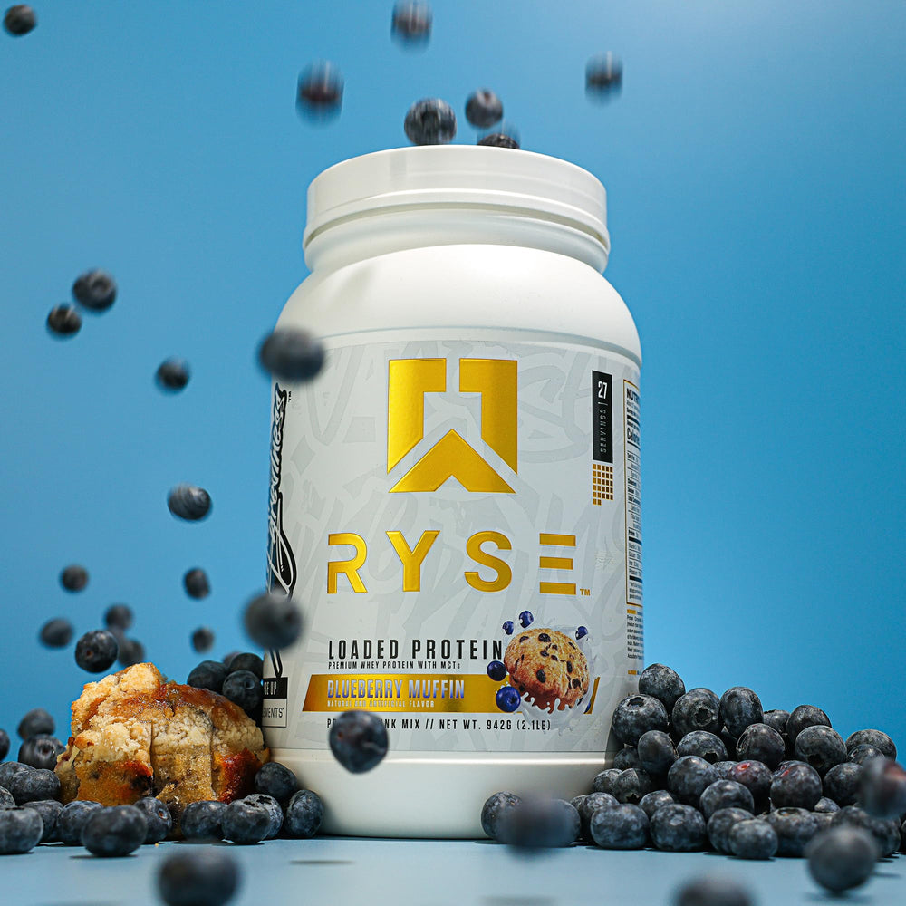 RYSE Loaded Protein ingredients panel with prebiotic fiber and MCTs