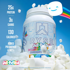 RYSE Loaded powder being mixed in a shaker for convenient post-workout fuel