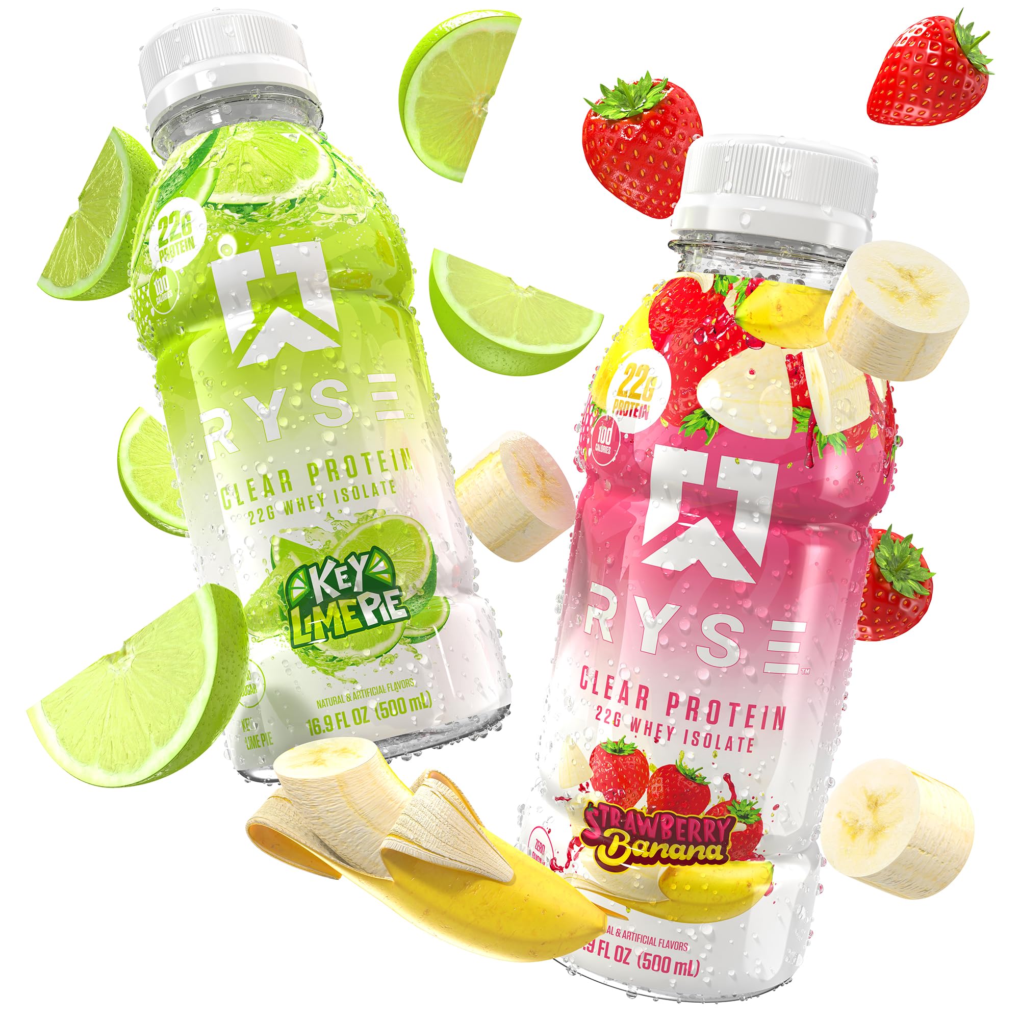 RYSE Protein Drink nutrition facts graphic with zero sugar and calories