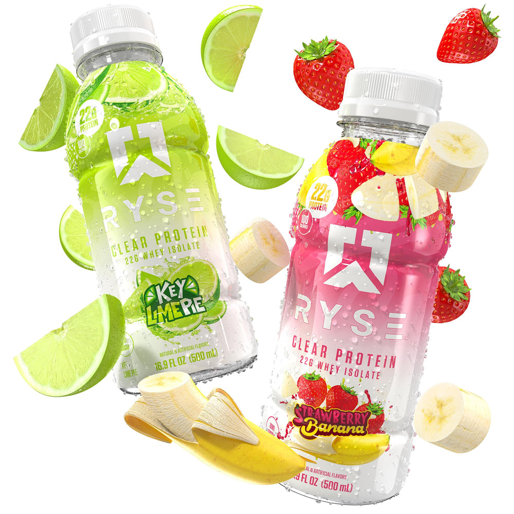 RYSE Protein Drink nutrition facts graphic with zero sugar and calories