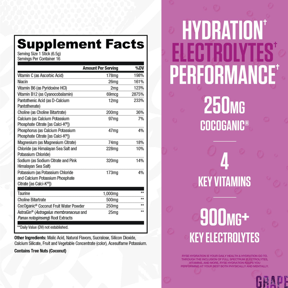 RYSE Up Hydration Sticks powder scoop helps measure precise servings for daily energy.