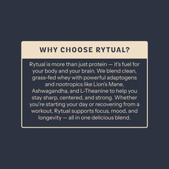 Rytual label closeup reveals nootropic blend for focus and clarity.