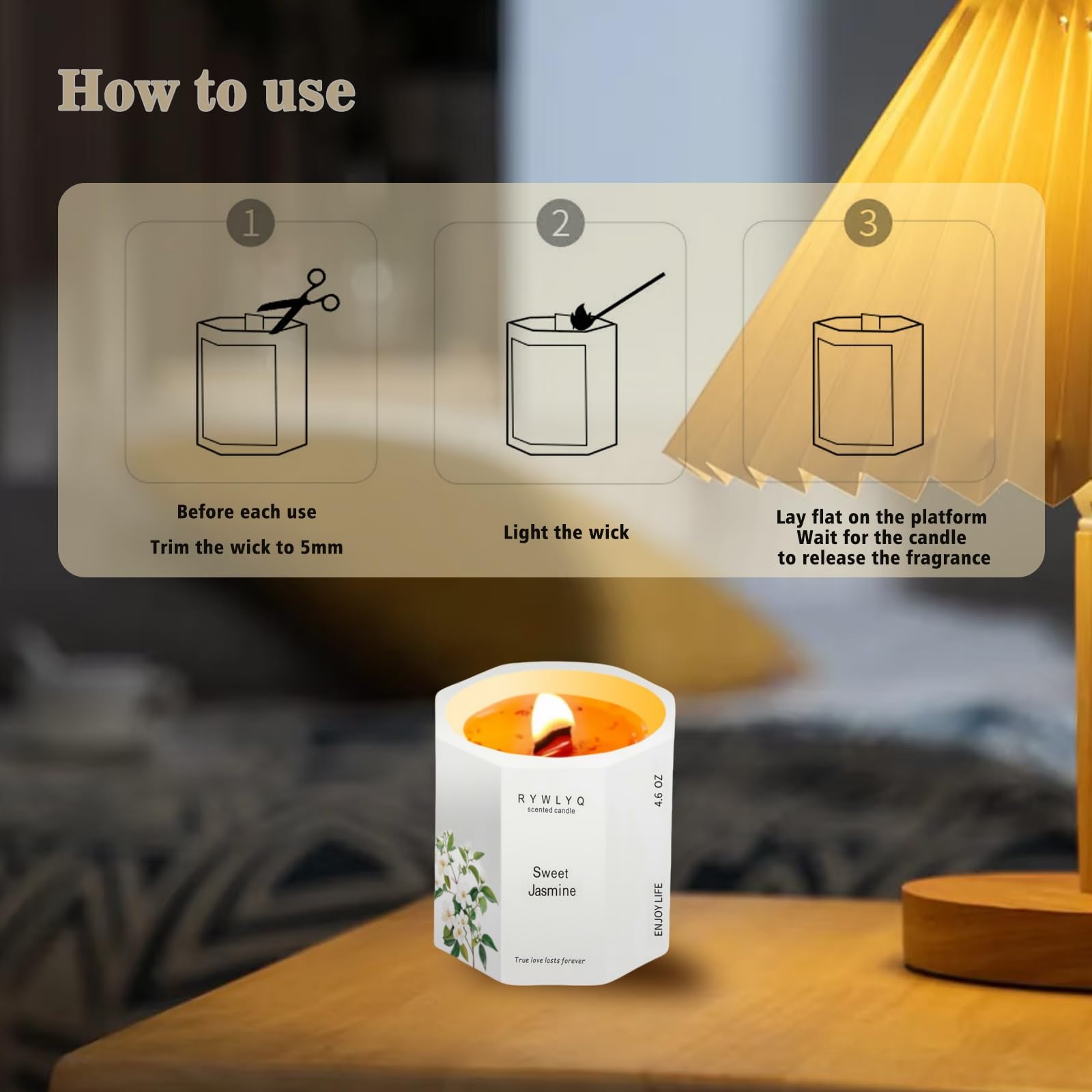 RYWLYQ home decor candle boosts ambience for yoga spa or meditation