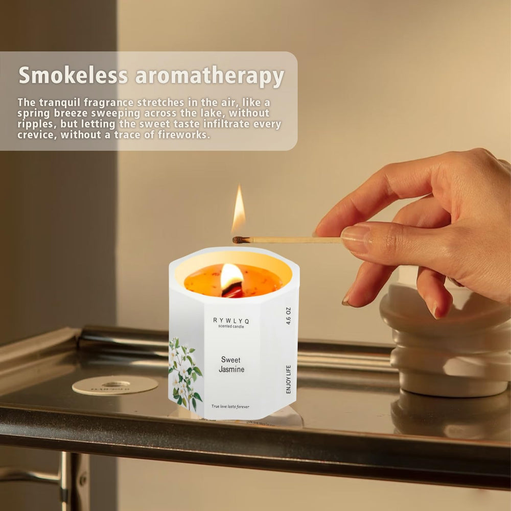 RYWLYQ natural soy wax candle delivers clean burn and subtle fragrance