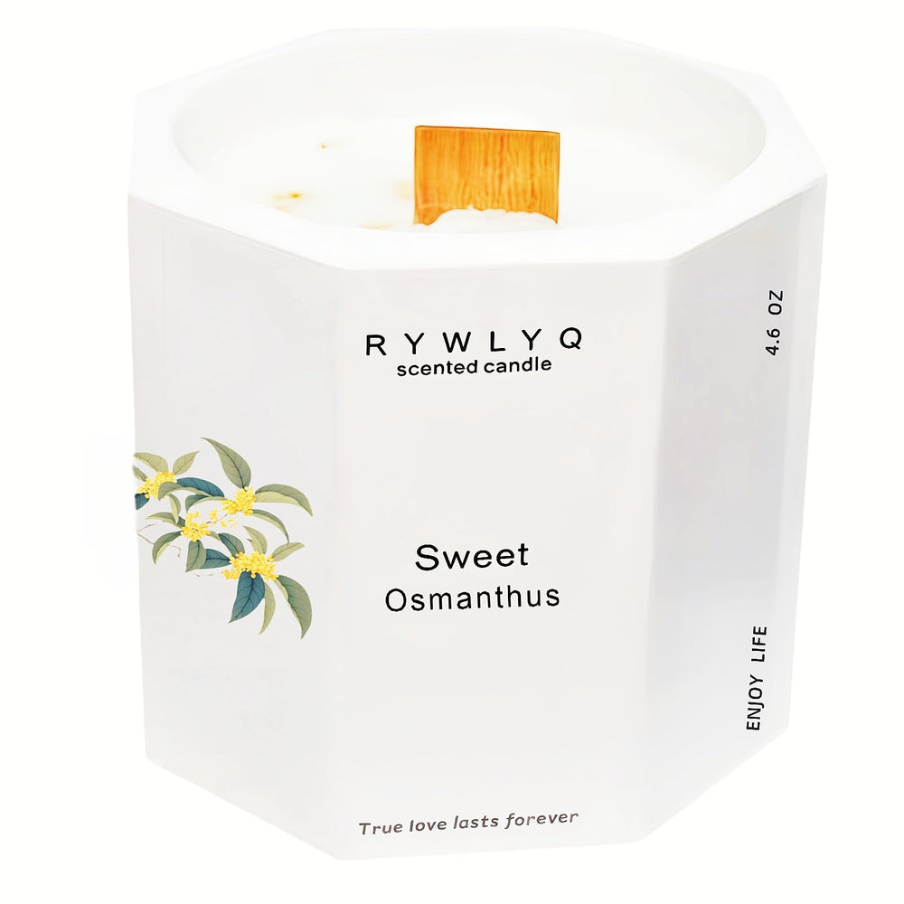 RYWLYQ Osmanthus candle in white ceramic for elegant home décor
