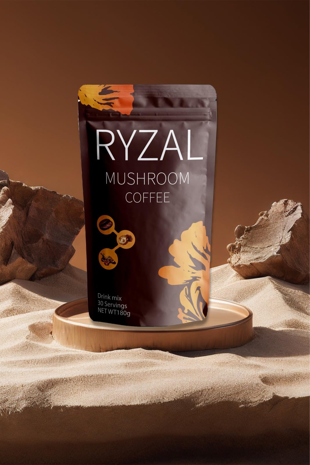 RYZAL Cordyceps powder container on a clean surface.
