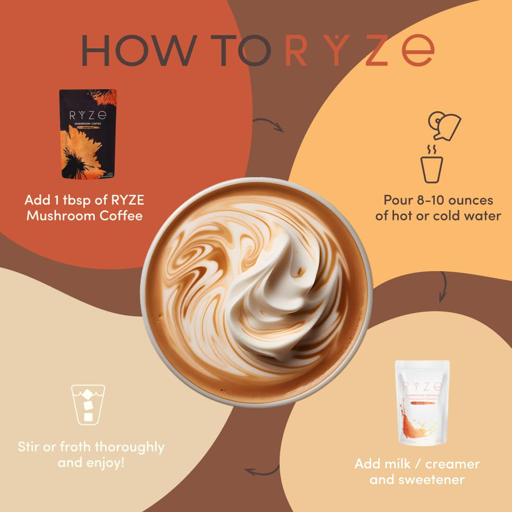 Creamy texture with MCT oil in RYZE organic coffee blend