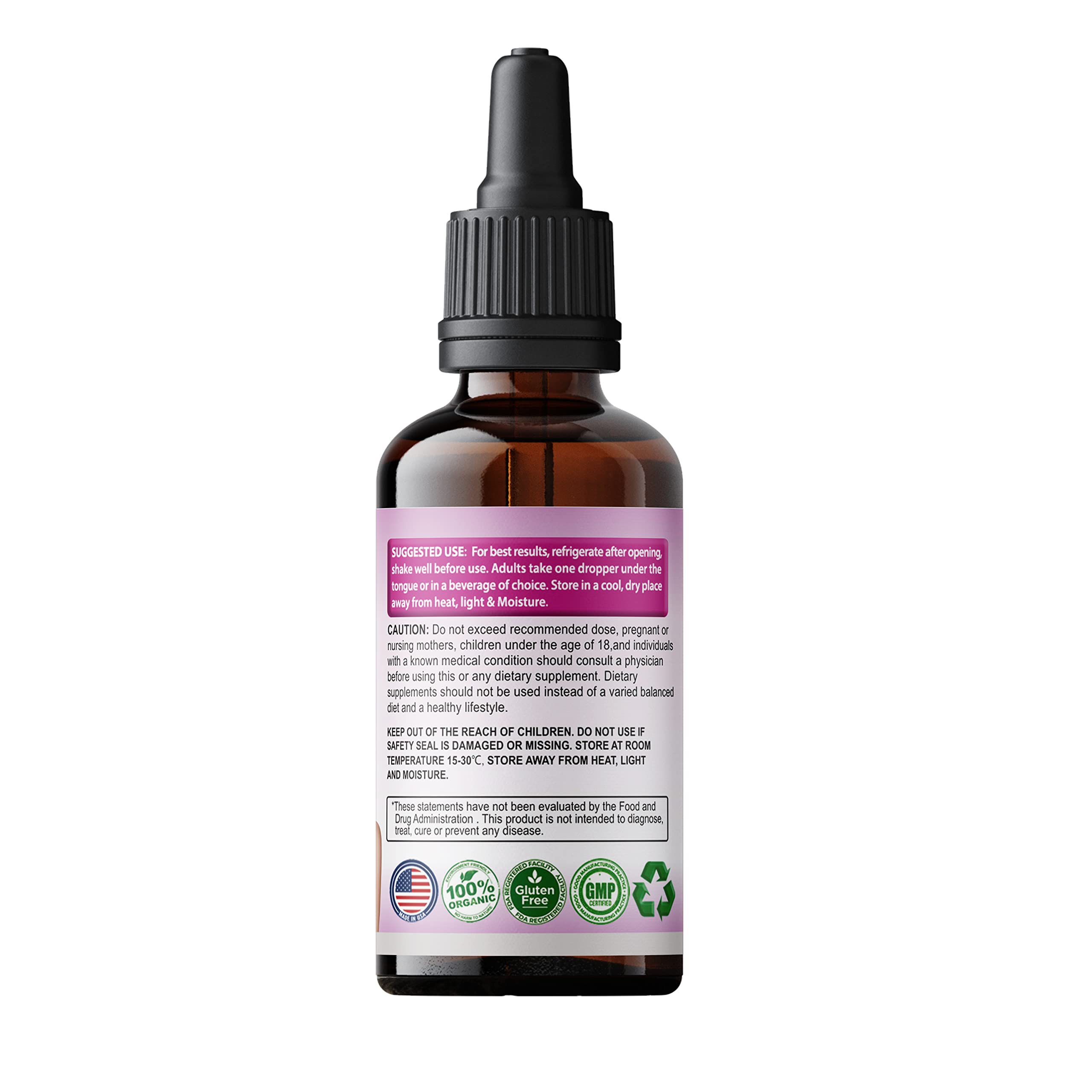 SMSHEALTHPRODUCTS.com Pueraria Mirifica Drops close-up dropper dispensing.