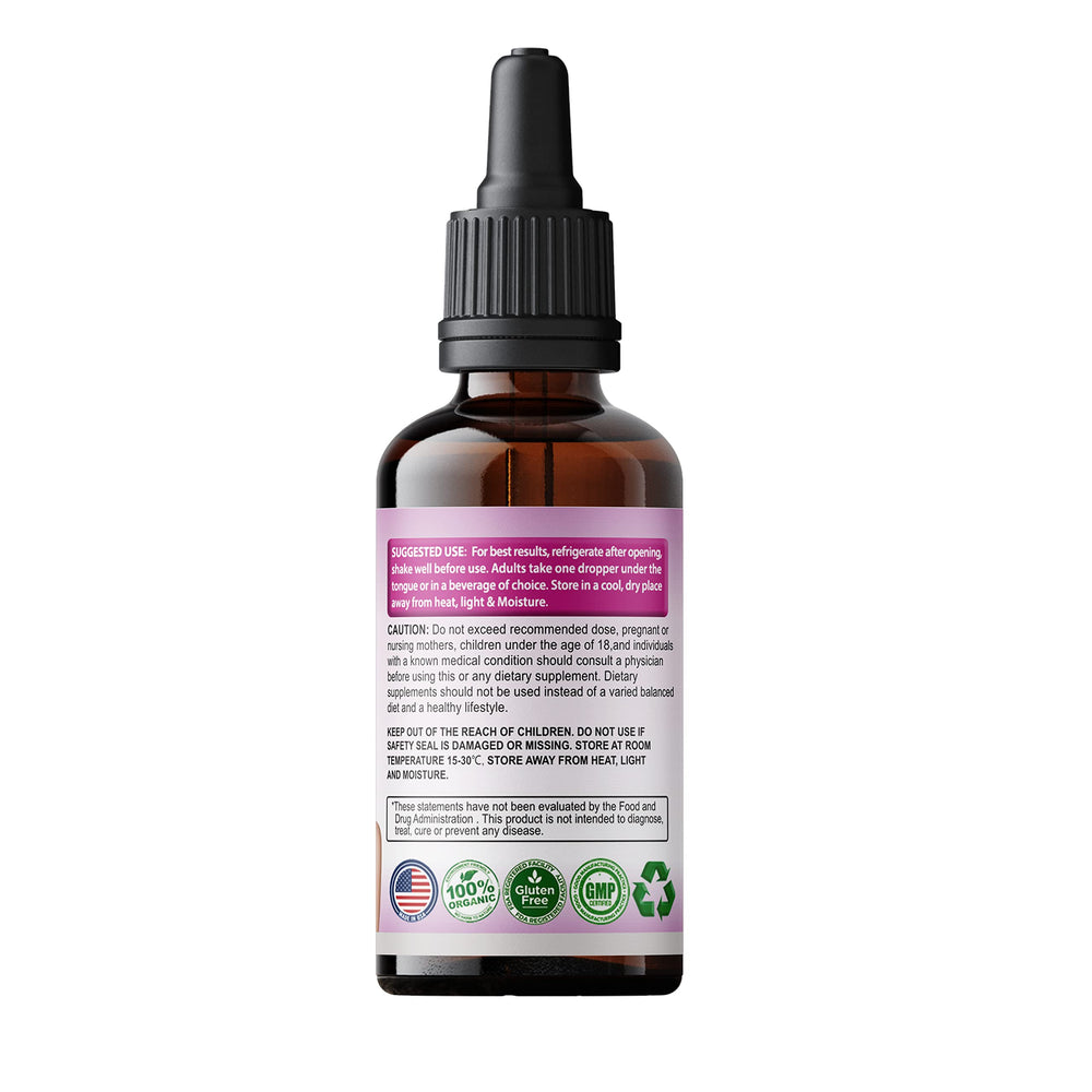 SMSHEALTHPRODUCTS.com Pueraria Mirifica Drops close-up dropper dispensing.
