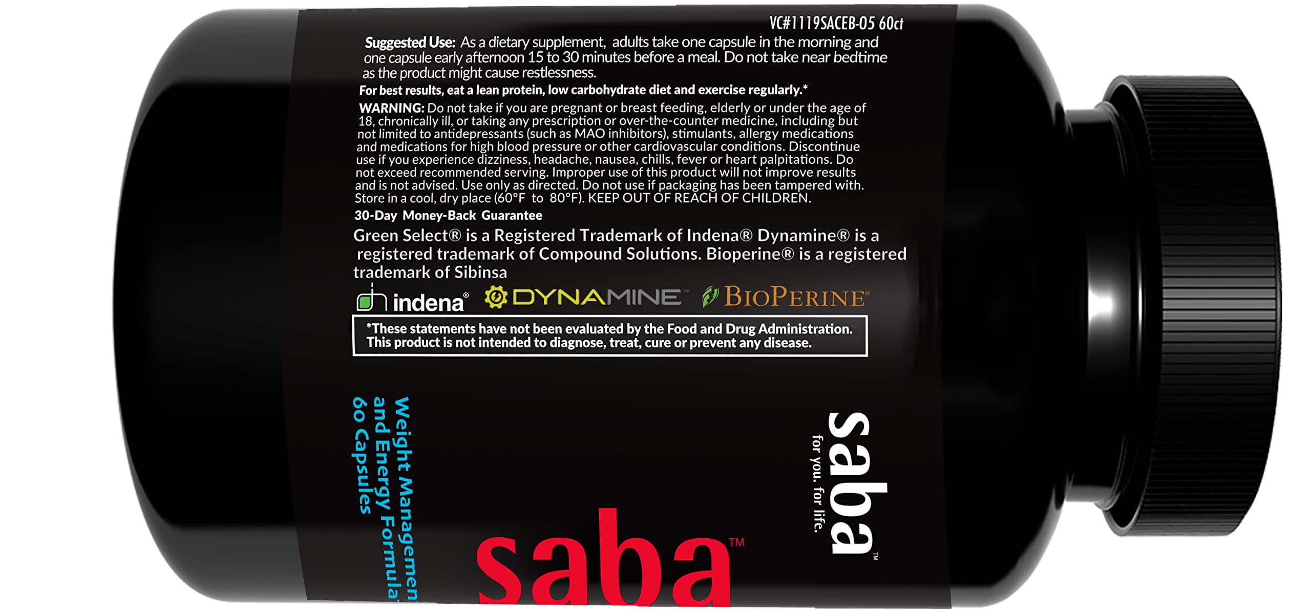 Saba ACE crominex-3-plus close-up featuring science-backed blend.