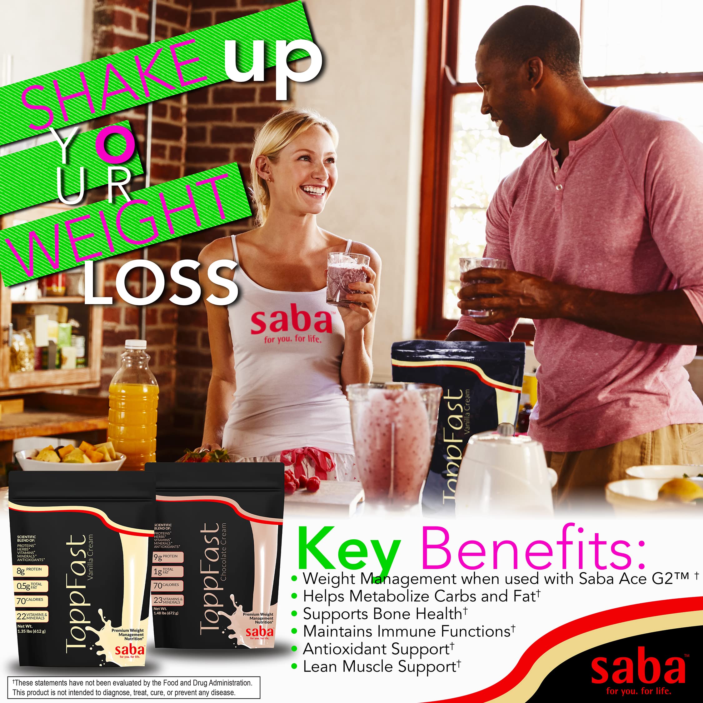Saba ToppFast close-up highlights creamy texture and mixability.