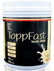 Saba ToppFast Vanilla bottle pour for a quick weight-management shake.