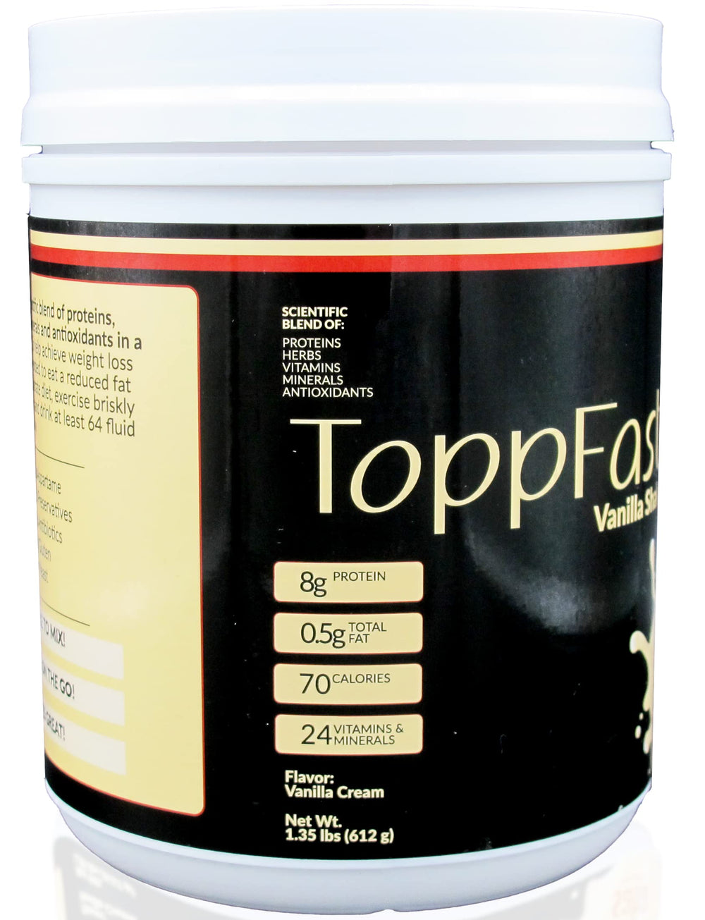 Saba ToppFast Vanilla shake in glass after a workout.