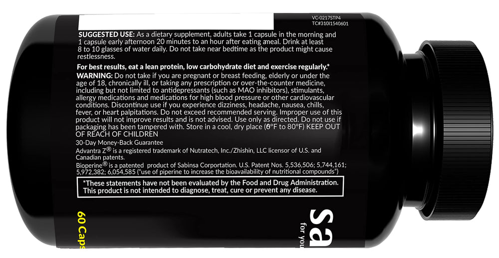Saba TrimPro packaging label highlights vitamin and plant blend.