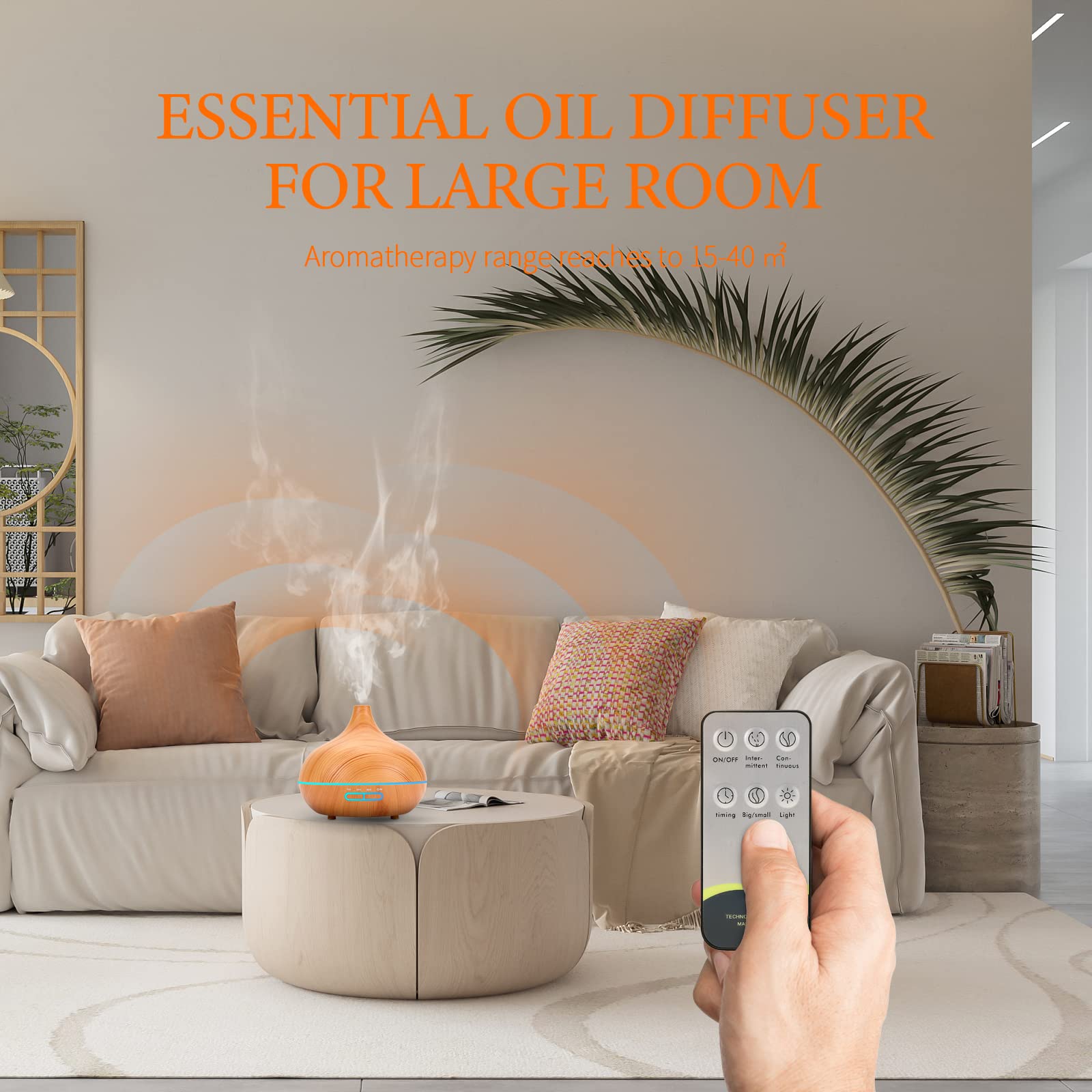 SACATR diffuser with LED ambient lights creates mood lighting