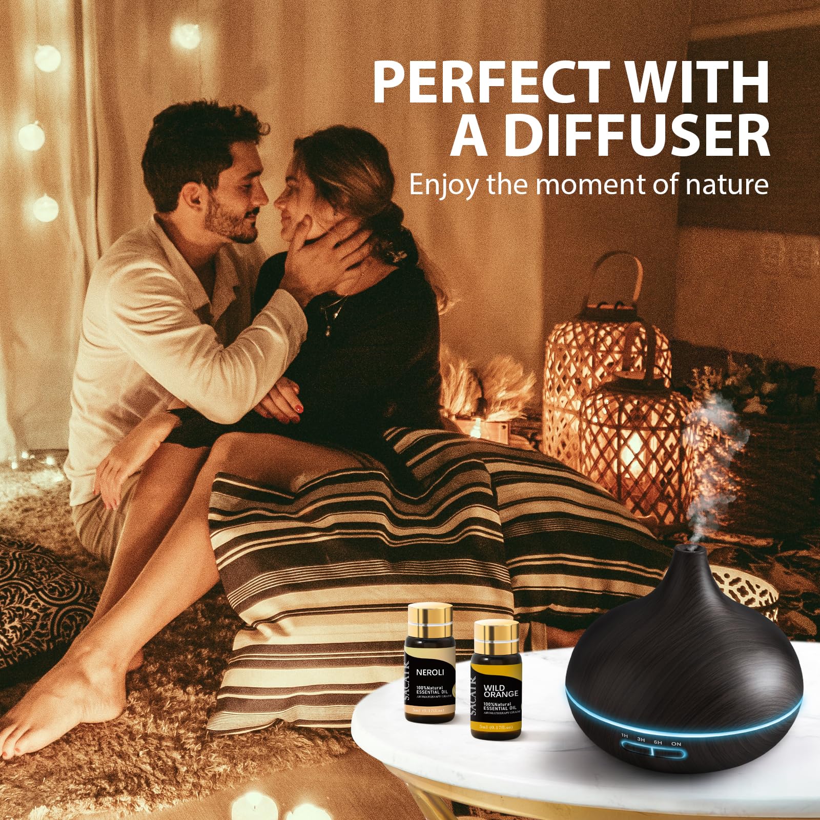 SACATR essential oils in a gift-ready set ideal for birthdays and holidays.
