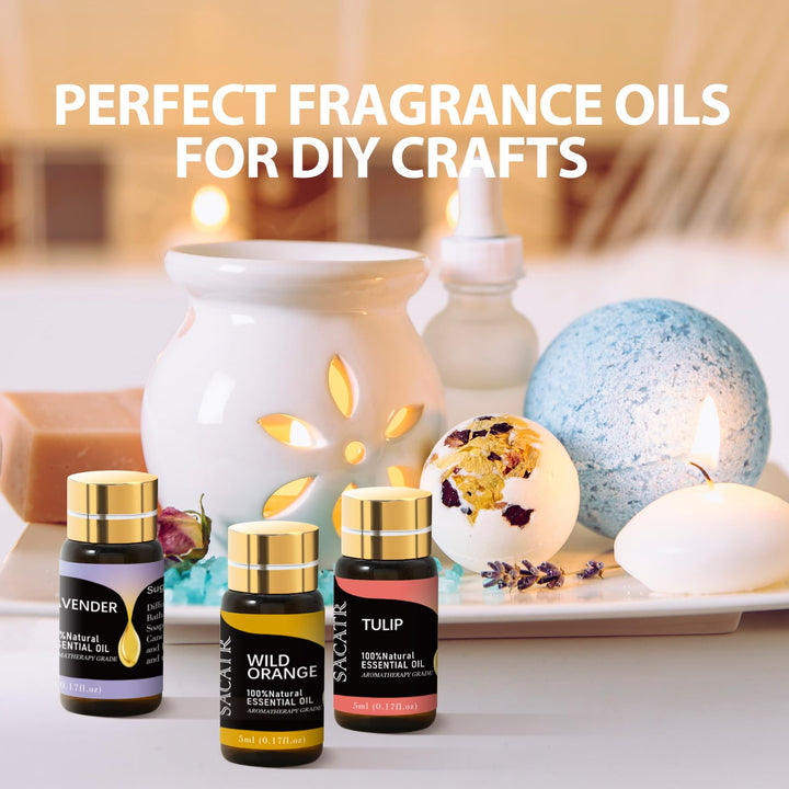 SACATR Lemon oil bottle with bright aroma for diffusion and cleaning blends.
