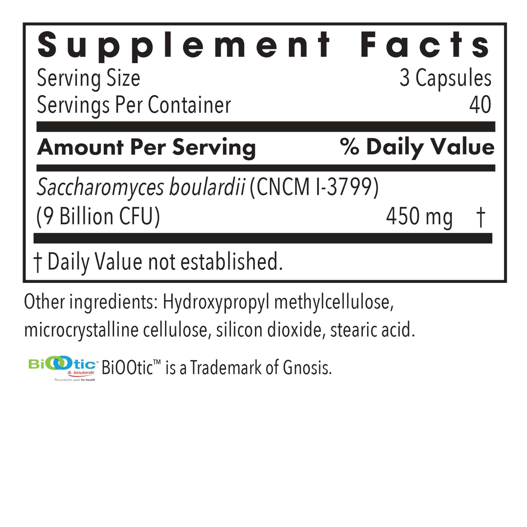 Allergy Research Group Saccharomyces boulardii capsules 450mg for GI support.