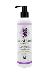 Sacred Earth Botanicals Organic Massage Gel bottle for smooth glide and easy blending with essential oils.