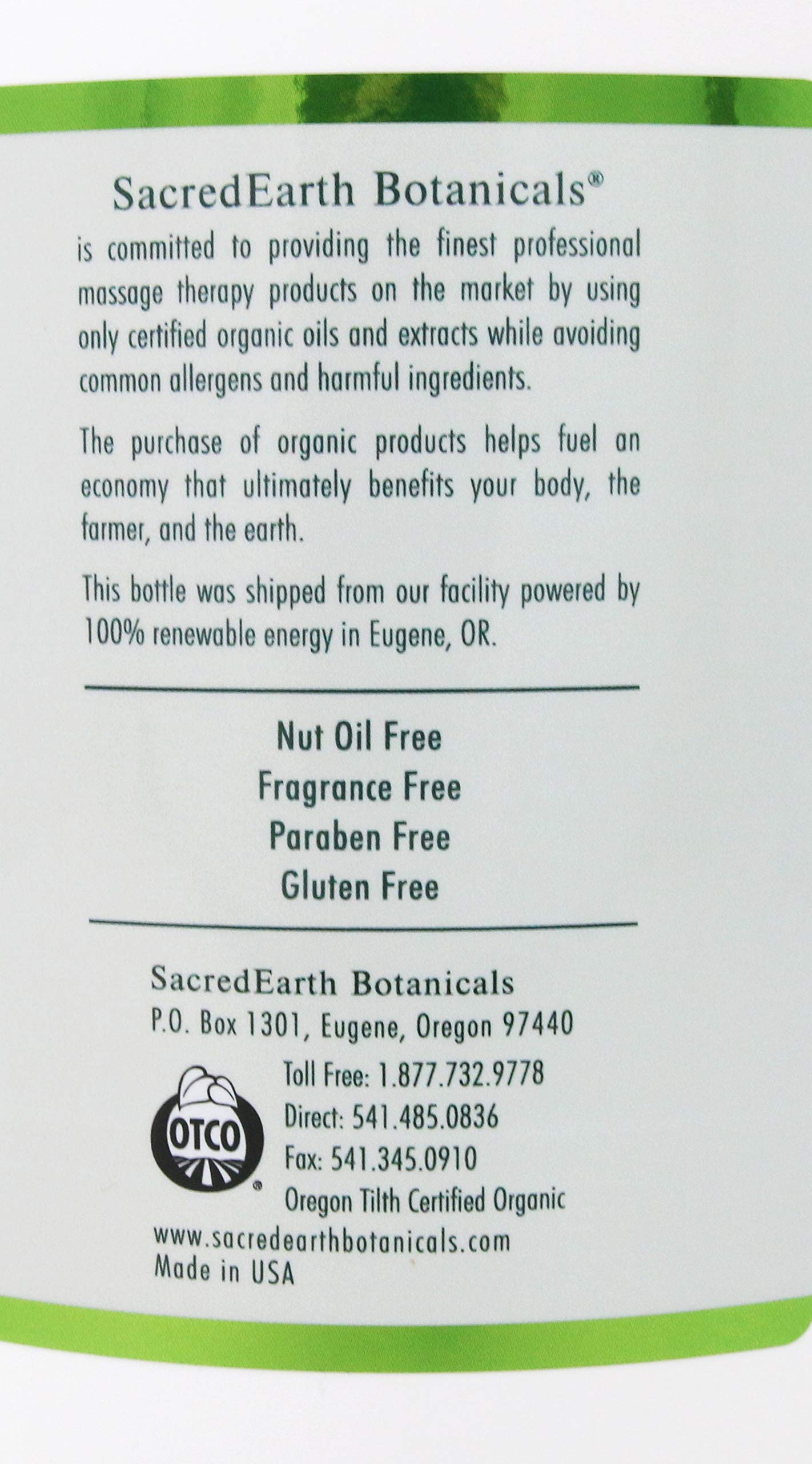 Sacred Earth Botanicals Organic Massage Oil 1 Gal pouring action for blending with essentials
