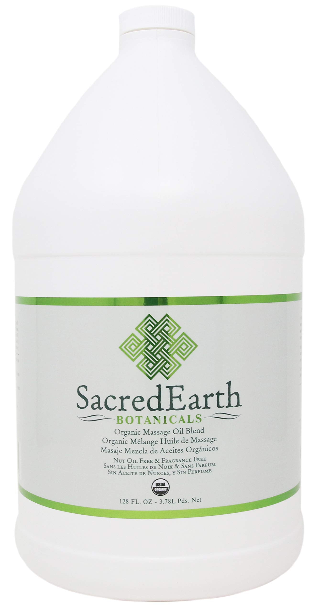 Sacred Earth Botanicals Organic Massage Oil 1 Gal unscented bottle for sensitive clients