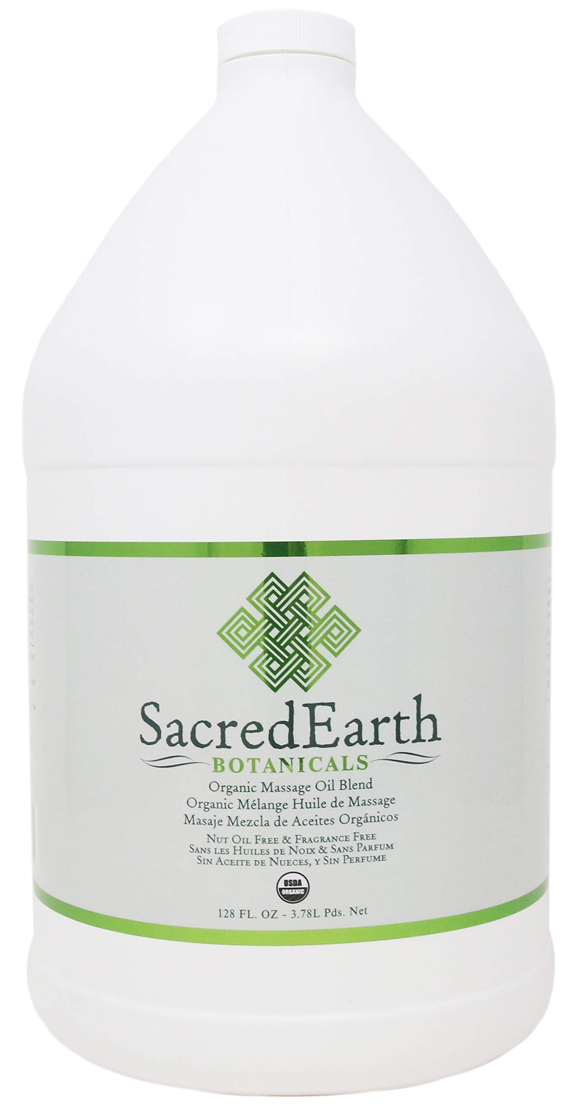 Sacred Earth Botanicals Organic Massage Oil 1 Gal unscented bottle for sensitive clients