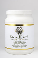 Sacred Earth Botanicals unscented massage cream image showing a water-dispersible, glide-friendly texture for full-body massage