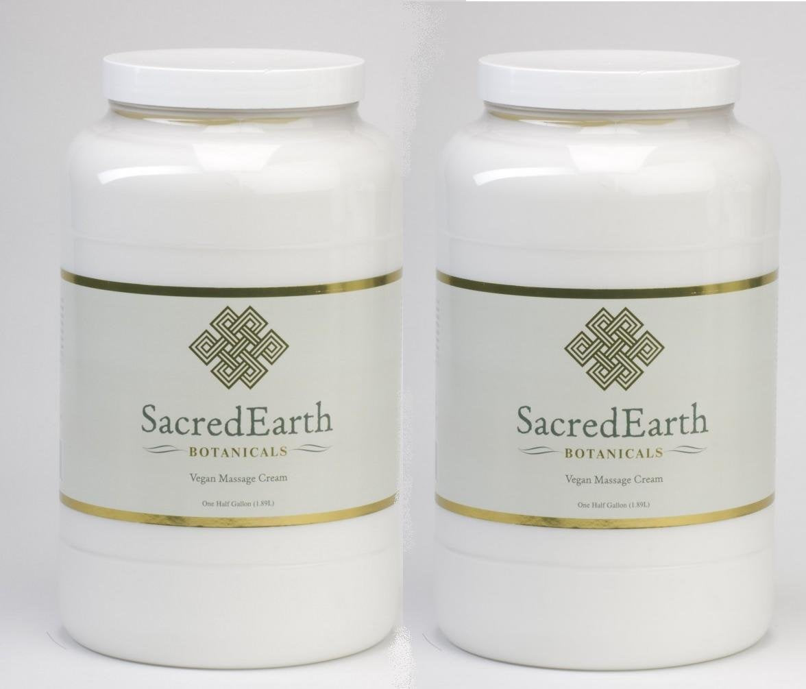 Sacred Earth Botanicals vegan massage cream unscented with strong grip and glide for full body massage