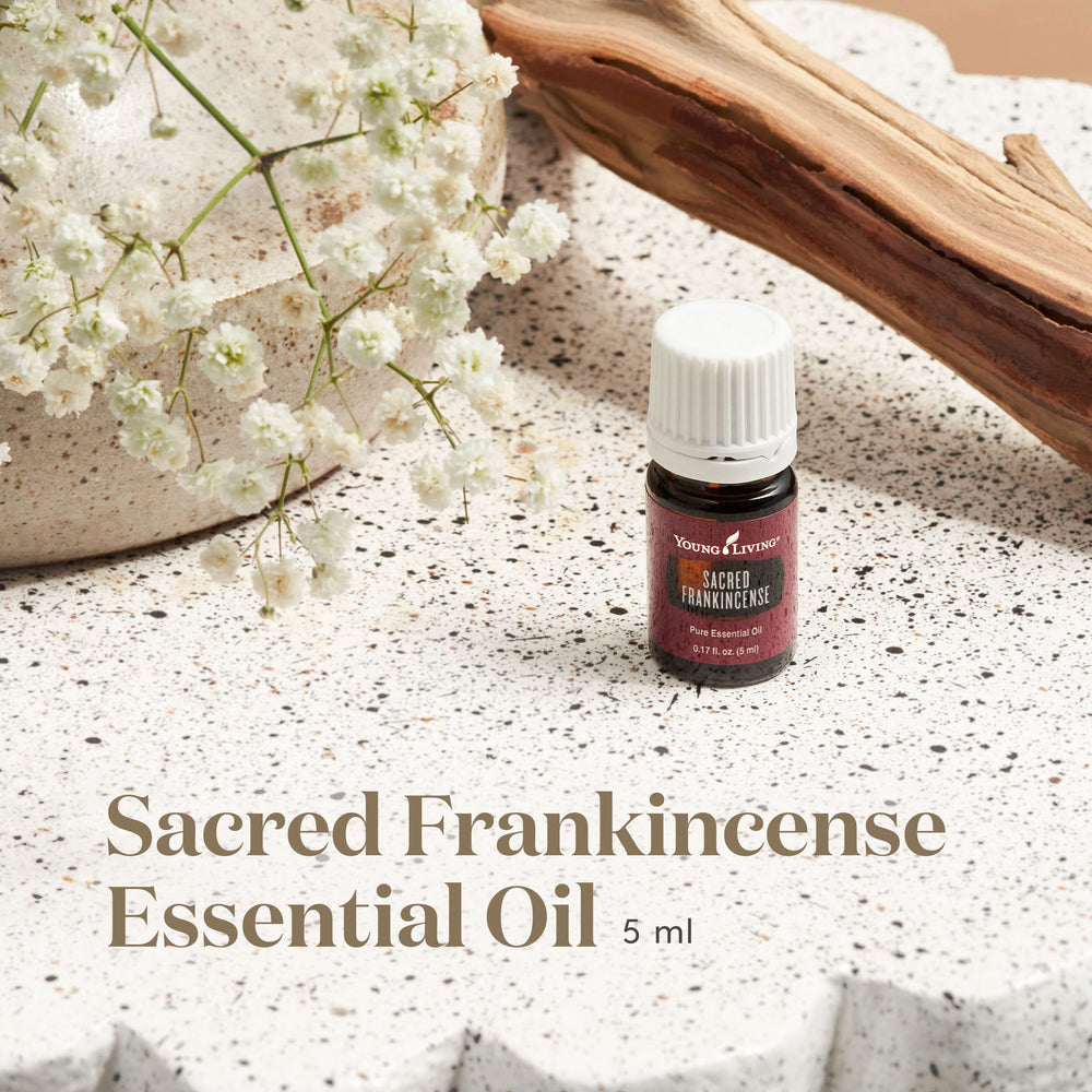 Sacred Frankincense diffuser aroma creating a peaceful, woodsy atmosphere for meditation.