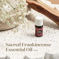 Sacred Frankincense diffuser aroma creating a peaceful, woodsy atmosphere for meditation.