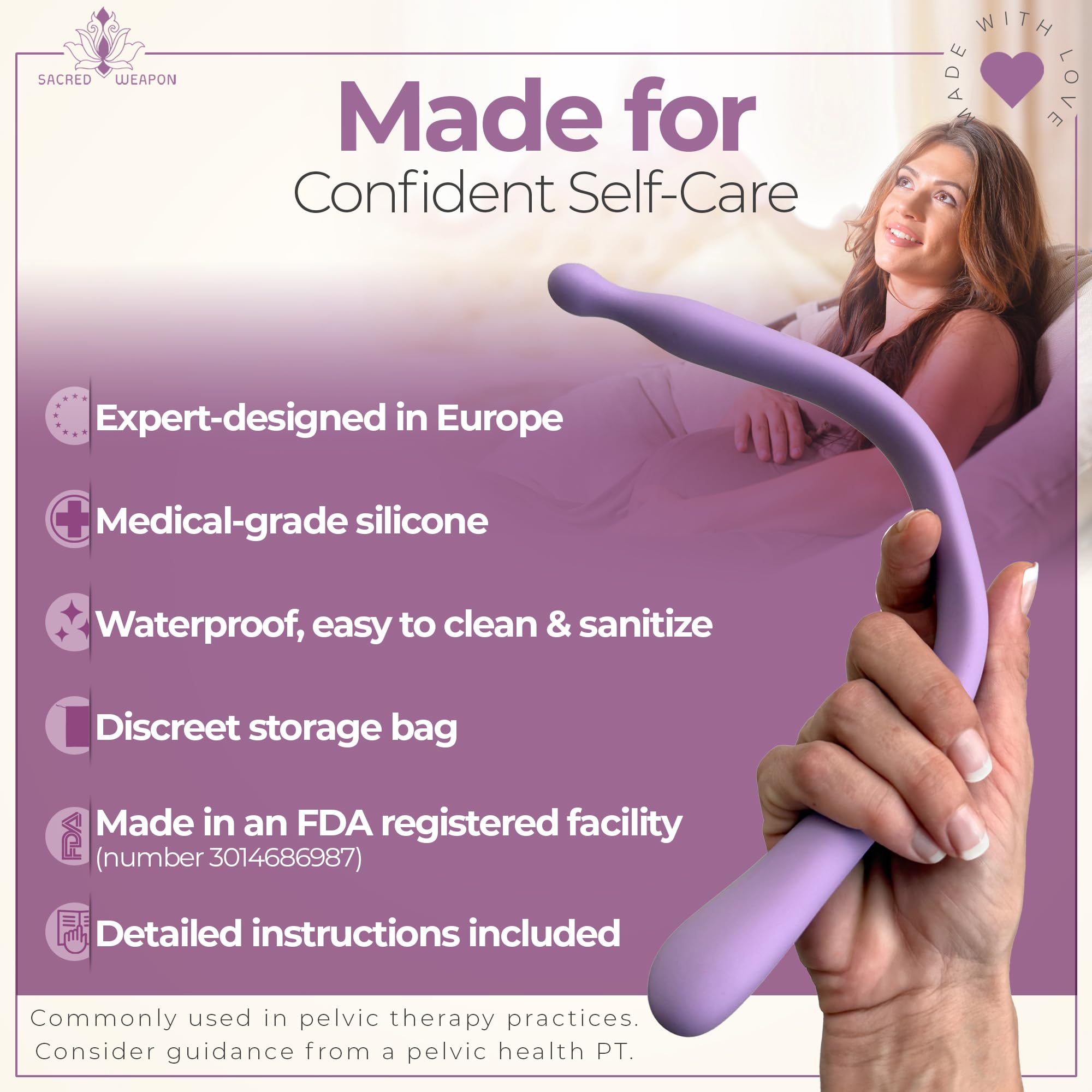 Sacred Weapon trial-size water-based lubricant for quick start.