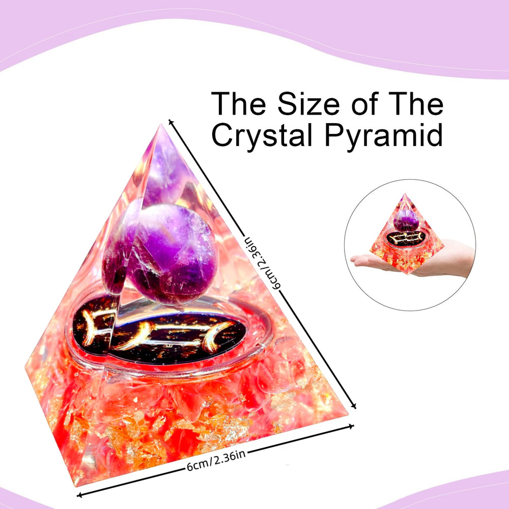 Saefheled amethyst crystal pyramid close-up highlighting natural stone and craftsmanship.