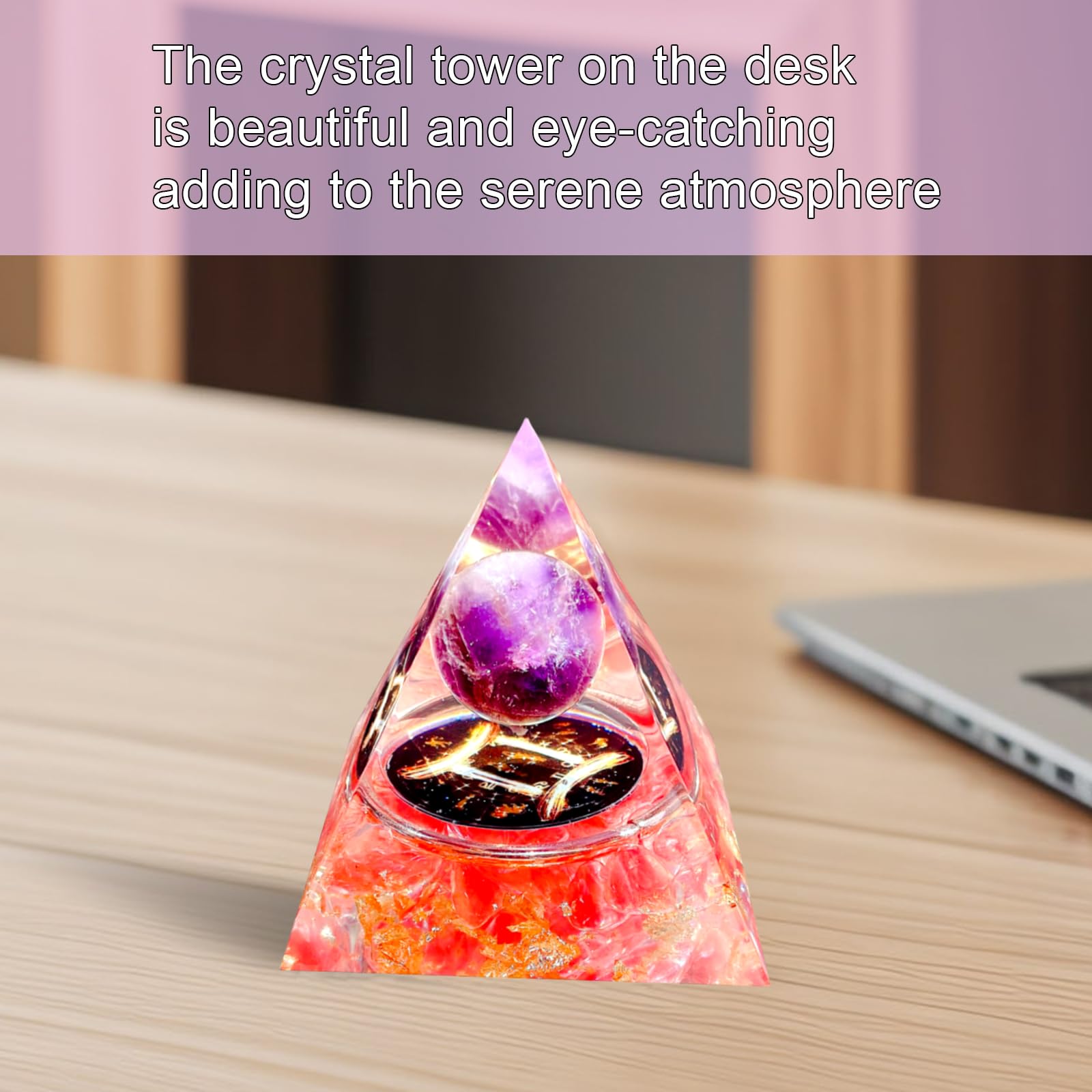 Saefheled constellation-themed pyramid on an altar for decorative energy.