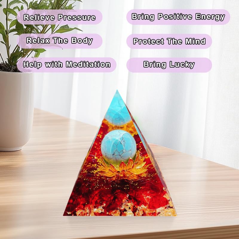 Saefheled Flower of Life pyramid top view shows pattern and glaze enhancing focus
