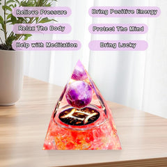 Saefheled orgonite pyramid energy field during yoga practice.