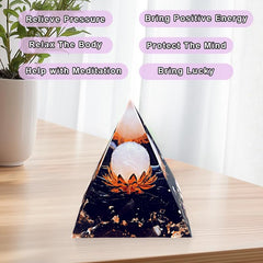 Saefheled pink crystal pyramid aids chakra balance and mindful breathing
