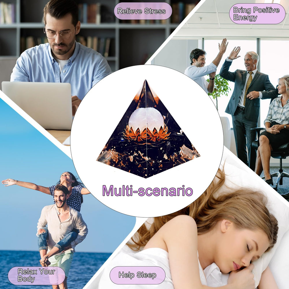 Saefheled spiritual energy pyramid supports reflective focus and calm indoors